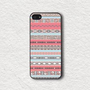 Blue And Pink Aztec Pattern - Iphone 4 Case,..
